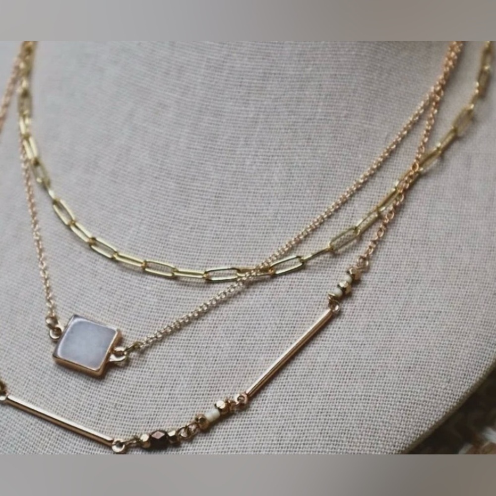 Layered gold choker necklace